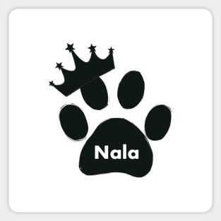 Nala cat name made of hand drawn paw prints Sticker